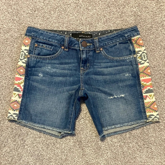 NWOT O’Neill Denim Aztec Detail Shorts 3 - Picture 1 of 14